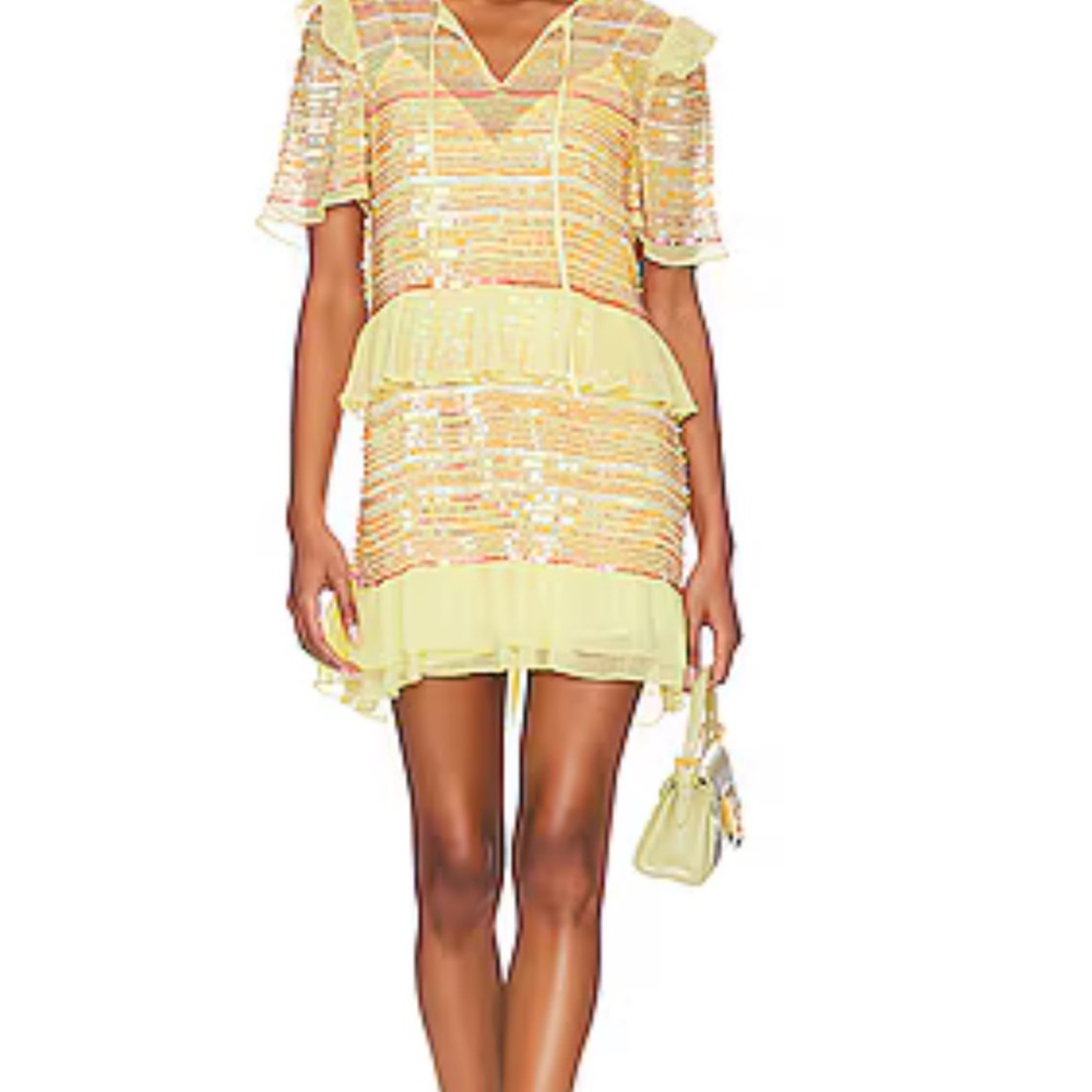 Revolve Yellow Sequin Dress